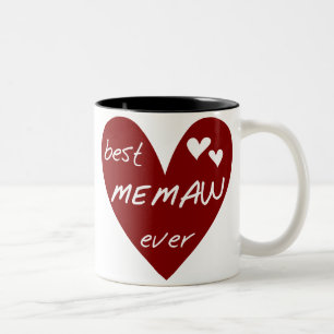Tasse 2 Couleurs Le meilleurs T-shirts et cadeaux de Memaw de coeur