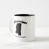 Tasse 2 Couleurs Le Mississippi - orthographiez-le (Devant gauche)