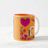Tasse 2 Couleurs Le nœud d'unité orange (Devant droit)