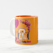 Tasse 2 Couleurs Le nœud d'unité orange (Devant gauche)