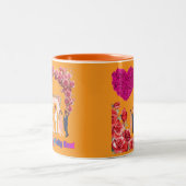 Tasse 2 Couleurs Le nœud d'unité orange (Centre)