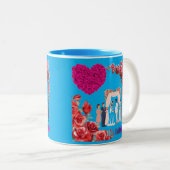 Tasse 2 Couleurs Le Nœud d'Unity azur (Devant droit)