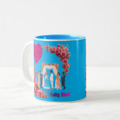 Tasse 2 Couleurs Le Nœud d'Unity azur (Devant gauche)