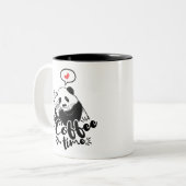 Tasse 2 Couleurs Le panda aime le café (Devant gauche)