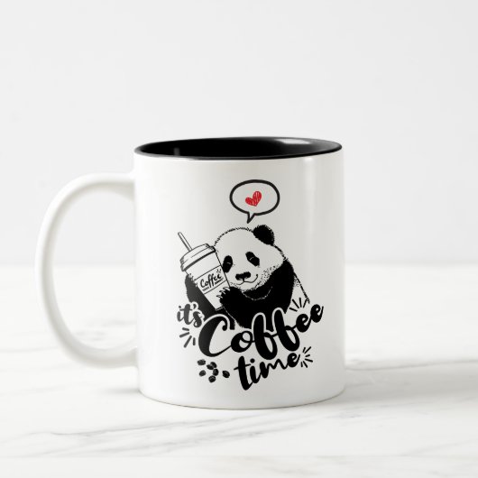 Tasse 2 Couleurs Le panda aime le café (Gauche)