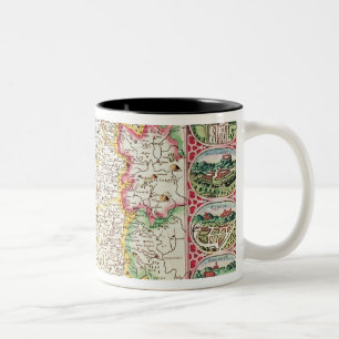 Tasse 2 Couleurs Le Pays de Galles, gravé par Jodocus Hondius