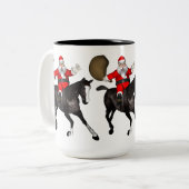 Tasse 2 Couleurs Le Père Noël Monte Un Cheval Noir (Devant gauche)