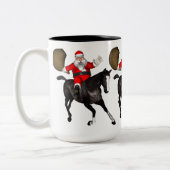 Tasse 2 Couleurs Le Père Noël Monte Un Cheval Noir (Gauche)