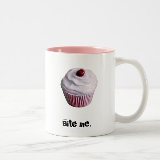 Tasse 2 Couleurs le petit gâteau, me mordent (Droit)