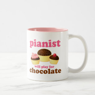Tasse 2 Couleurs Le pianiste jouera pour le chocolat