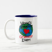 Tasse 2 Couleurs Le plus grand coeur de Grammy du monde (Gauche)