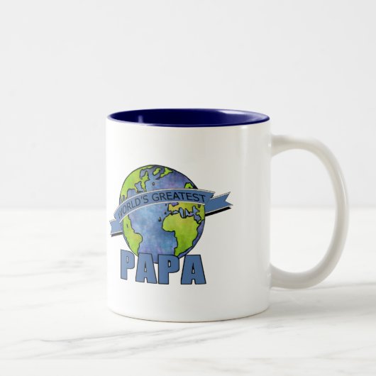 Tasse 2 Couleurs Le plus grand papa du monde (Droit)