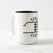 Tasse 2 Couleurs Le poing se cogne en avant ! (Devant gauche)