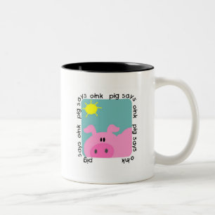 Tasse 2 Couleurs Le porc indique krouik-krouik des T-shirts et des