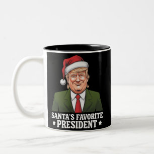 Tasse 2 Couleurs Le président préféré du Père Noël drôle Trump Noël