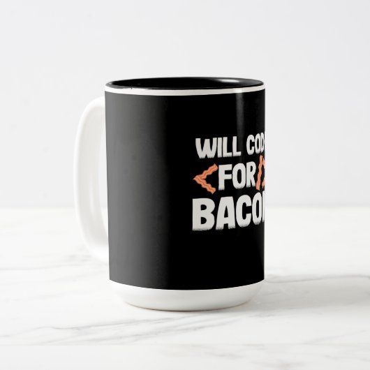 Tasse 2 Couleurs Le Programmeur Va Code Pour Bacon (Devant gauche)