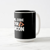 Tasse 2 Couleurs Le Programmeur Va Code Pour Bacon (Devant droit)