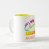 Tasse 2 Couleurs Le Queens sont en août cadeau d'anniversaire né (Devant gauche)