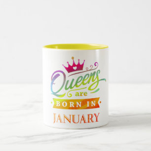Tasse 2 Couleurs Le Queens sont en janvier cadeau d'anniversaire n