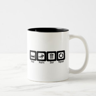 Tasse 2 Couleurs Le raie de sommeil mangent la répétition