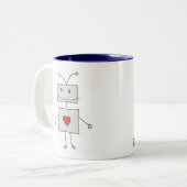 Tasse 2 Couleurs Le robot aime le thé (Devant gauche)