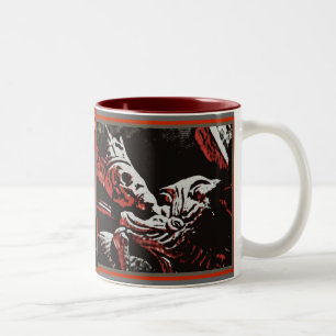 TASSE 2 COULEURS LE ROI SQUELETTIQUE "LIBRE VIVANT, MEURENT