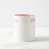 Tasse 2 Couleurs Le rose fleurit la demoiselle d'honneur (Centre)