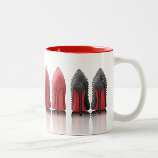 Tasse 2 Couleurs Le rouge base des stylets dans le léopard, noir, (Droit)