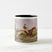 Tasse 2 Couleurs Le saut d'eau : la course d'obstacles d'automne (Centre)