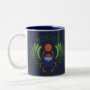 Tasse 2 Couleurs Le scarabée égyptien. Classique antique égyptienne