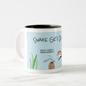 Tasse 2 Couleurs Le serpent prend des dents (Devant gauche)