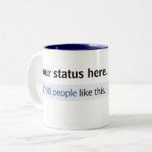 Tasse 2 Couleurs Le statut fait sur commande Facebook manie (Devant gauche)