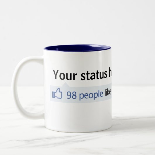 Tasse 2 Couleurs Le statut fait sur commande Facebook manie (Gauche)