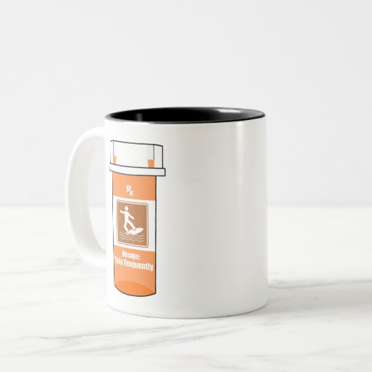 Tasse 2 Couleurs Le surf est ma drogue (Devant gauche)