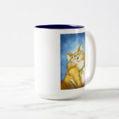 Tasse 2 Couleurs Le tigre du joyeux chat (Devant droit)