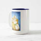 Tasse 2 Couleurs Le tigre du joyeux chat (Devant gauche)