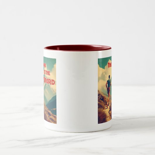 Tasse 2 Couleurs Le Travail Est La Récompense Runner Mountains (Centre)