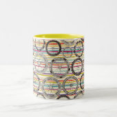 Tasse 2 Couleurs le vélo roule la rayure (Centre)