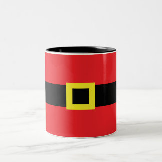 Tasse 2 Couleurs Le ventre du Père Noël avec boucle de ceinture rou