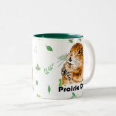 Tasse 2 Couleurs le visage de chien de prairie (2) (Devant droit)