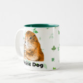 Tasse 2 Couleurs le visage de chien de prairie (2) (Devant gauche)