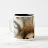 Tasse 2 Couleurs Le visage d'un chat (Devant gauche)