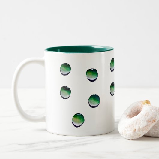 Tasse 2 Couleurs L'eau verte goutte de l'eau (Avec donut)
