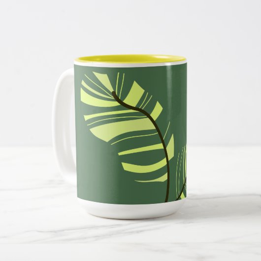 Tasse 2 Couleurs Leaves abstract (Devant gauche)