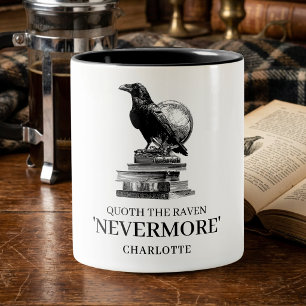 Tasse 2 Couleurs Lecteur gothique Quoth The Raven Nevermore Littéra