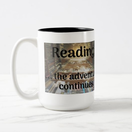 Tasse 2 Couleurs Lecture, l'aventure continue (Gauche)