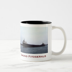 Tasse 2 Couleurs L'Edmund Fitzgerald avec noms d'équipage