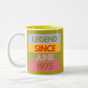 Tasse 2 Couleurs Légende depuis JUIN 1975 50e anniversaire Cadeau 5