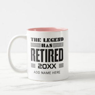 Tasse 2 Couleurs Légende du cadeau de départ à la retraite de la po