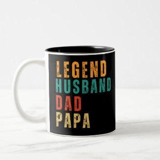 Tasse 2 Couleurs légende mari papa papa retro